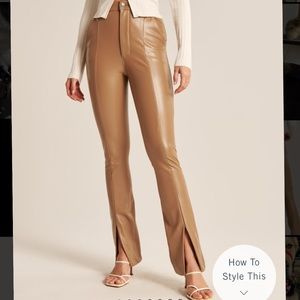 Vegan Leather Split-Hem Pants